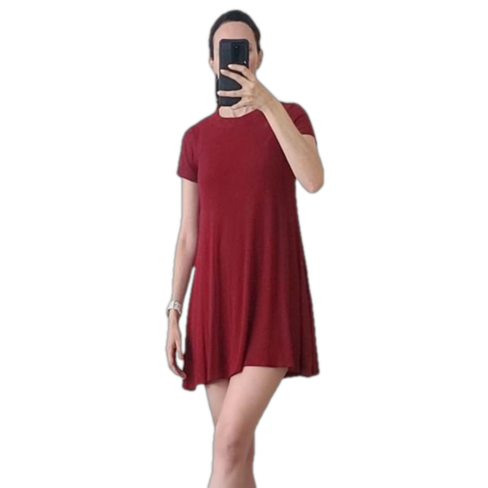 American Eagle High Neck Dark Red Mini Dress Small